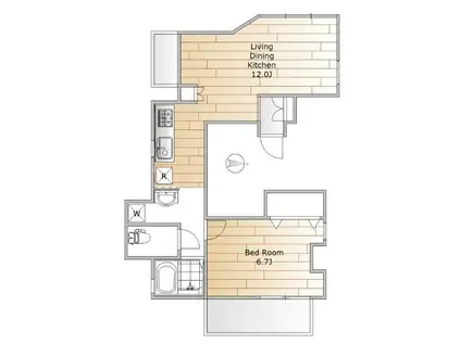 エスタシオンナカノ(1LDK/5階)の間取り写真