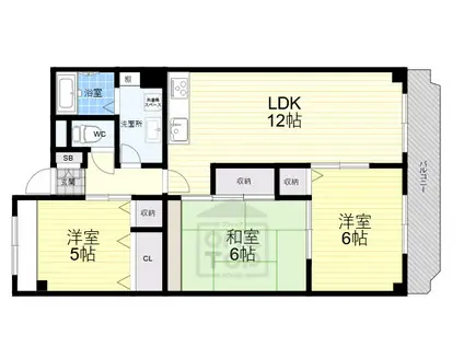 第2ドゥエルなかせい(3LDK/3階)の間取り写真