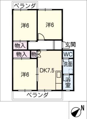 セントラル瑞穂(3DK/4階)の間取り写真