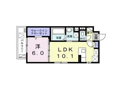 シュガール二子玉川(1LDK/3階)の間取り写真