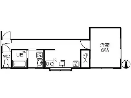 ファミーユ東中野(1K/2階)の間取り写真