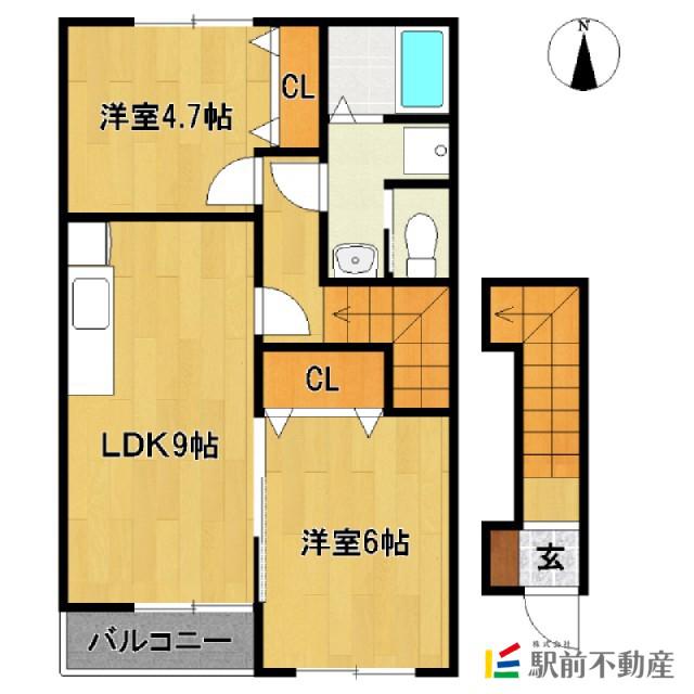 イーストレジデンス(2LDK/2階)の間取り写真