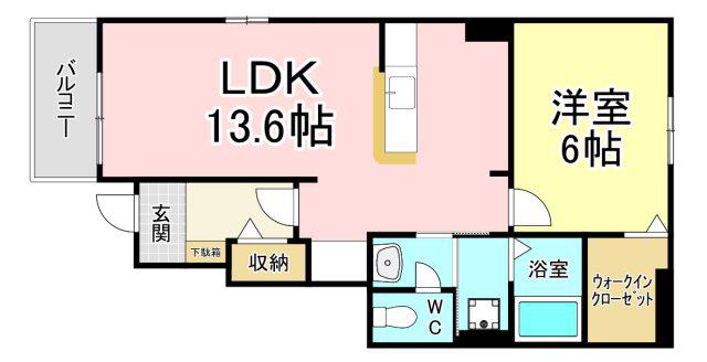 ロワンテール II(1LDK/1階)の間取り写真