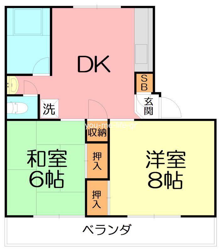 的場マンション(2DK/2階)の間取り写真
