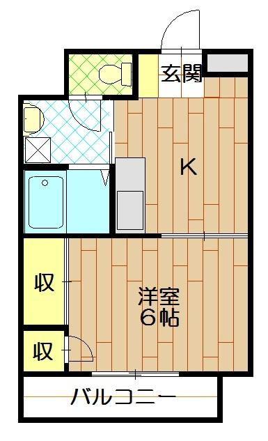 リディアメゾン川越(1DK/3階)の間取り写真