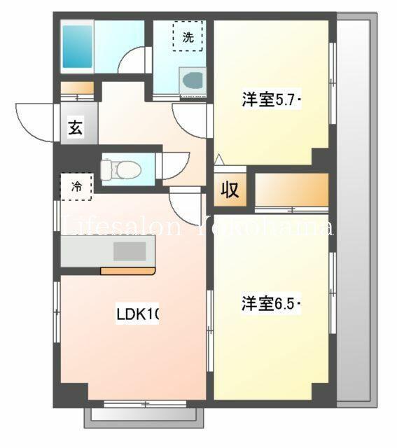 フローリッシュ・KSビル(2LDK/5階)の間取り写真