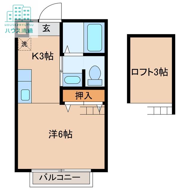 ハイムシルフィーヌ(1K/2階)の間取り写真