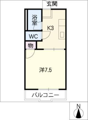 エトアール(1K/1階)の間取り写真