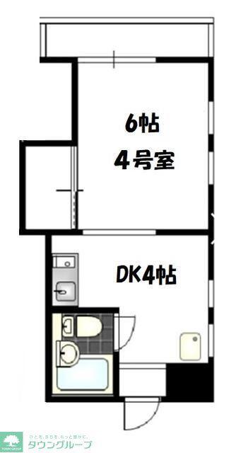 アールズコート(1DK/1階)の間取り写真