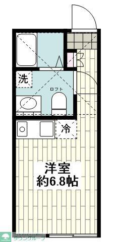 ベイルーム洲崎(ワンルーム/2階)の間取り写真