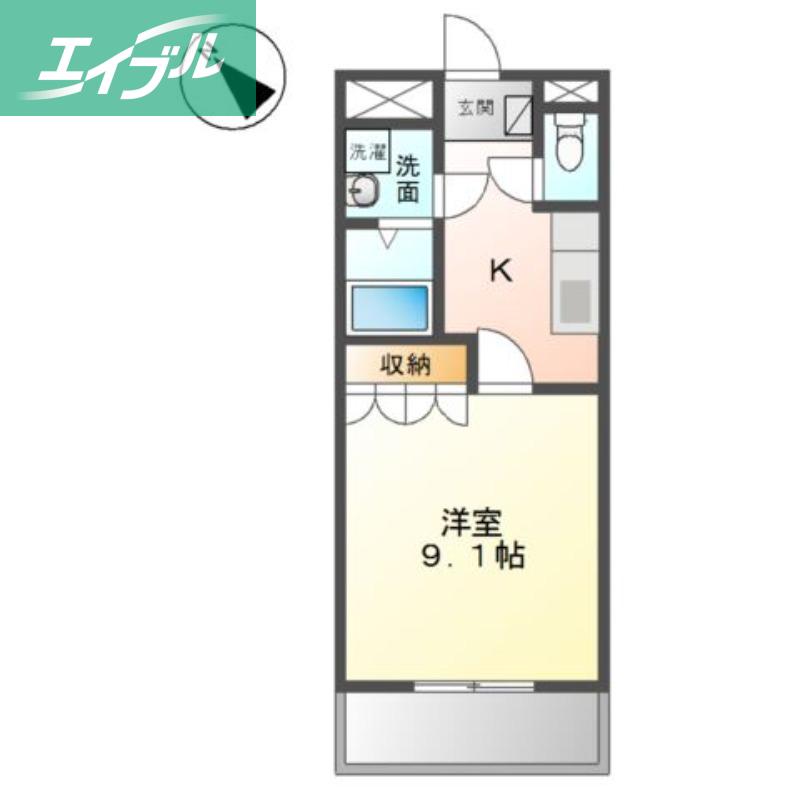 コンフィード(1K/1階)の間取り写真