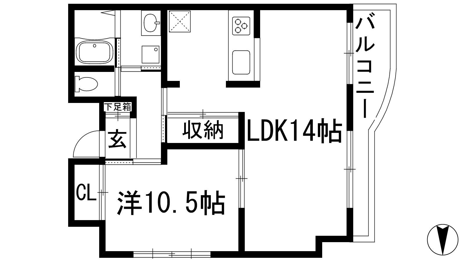 クレハ220(1LDK/4階)の間取り写真