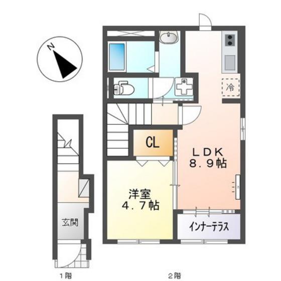 スターテラスII伴東(1LDK/2階)の間取り写真