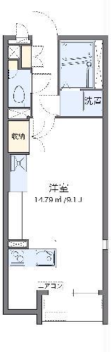 ミランダボヌール N(ワンルーム/1階)の間取り写真