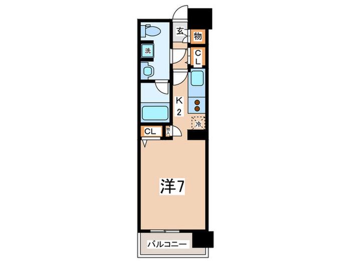 グラディート町田(1K/3階)の間取り写真