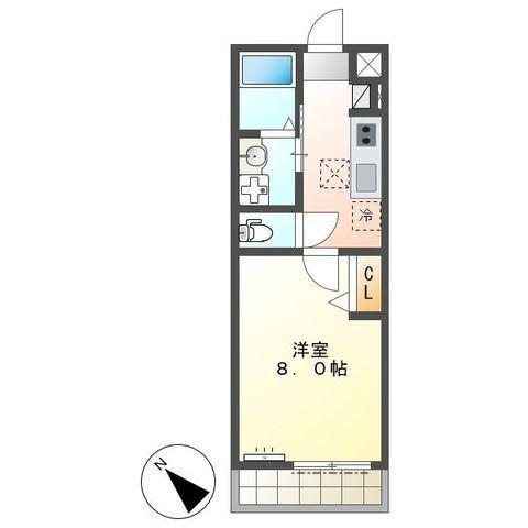 ルークス(1K/1階)の間取り写真
