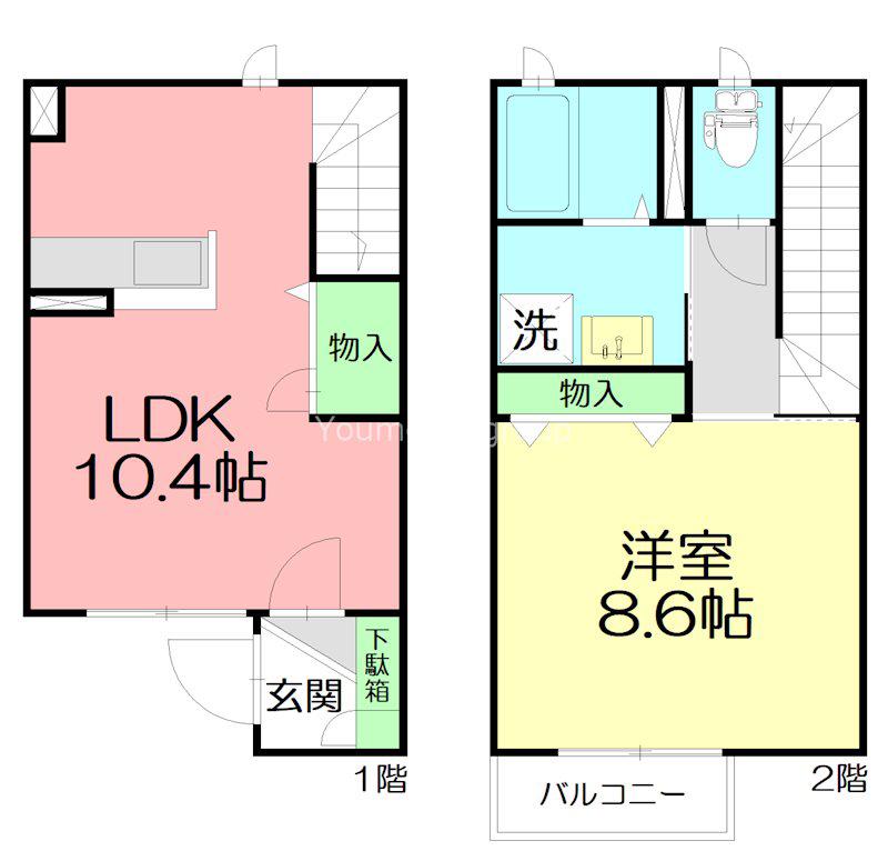 グランYOU(1LDK/1階)の間取り写真