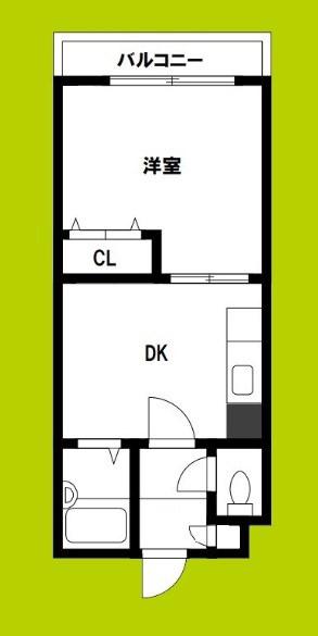 サンプラザ今里I番館(1DK/1階)の間取り写真