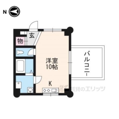ヴィフラットL(1K/3階)の間取り写真