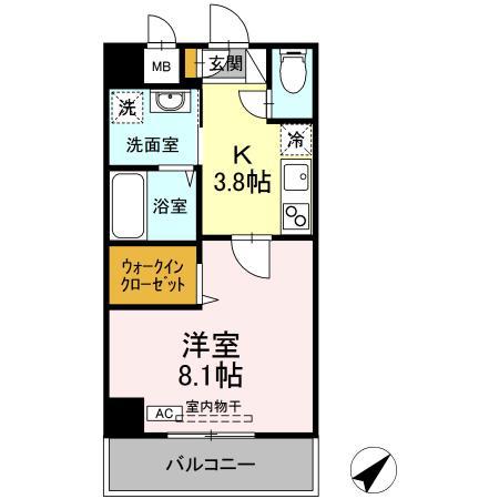 アーバンフォート横浜(1K/4階)の間取り写真