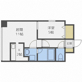 ノール山鼻(1LDK/5階)の間取り写真