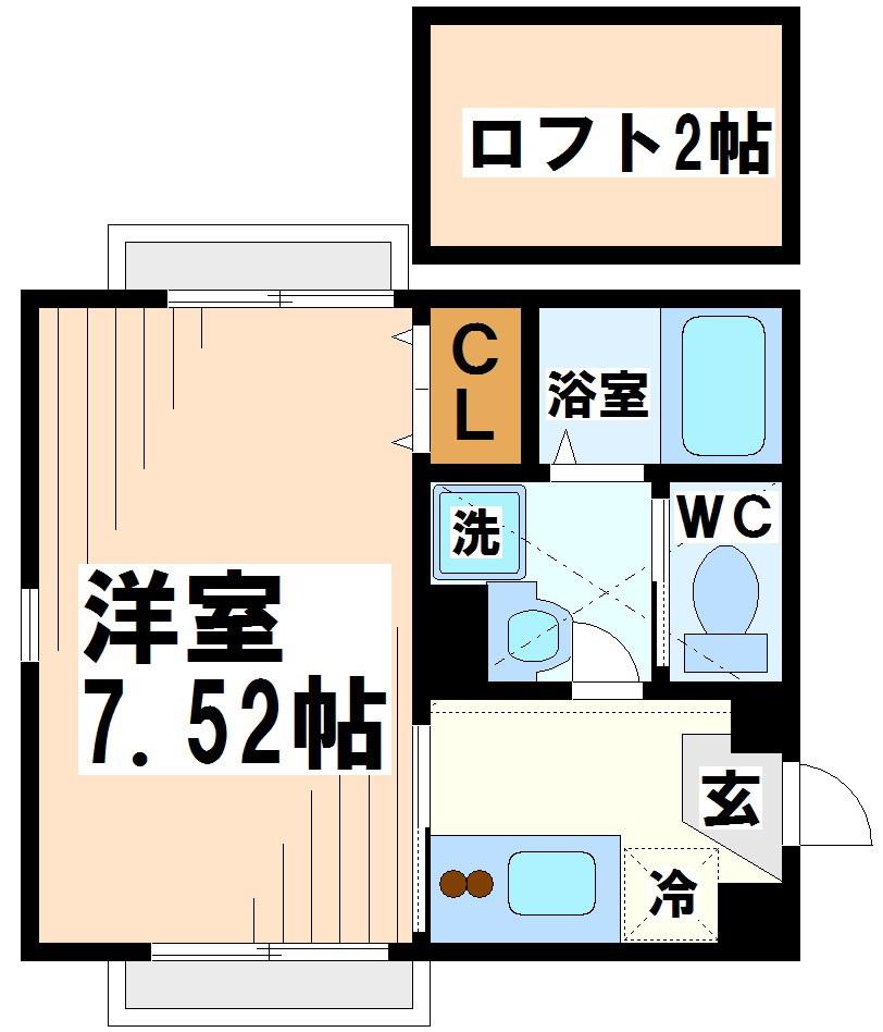 シャルム上北沢(1K/2階)の間取り写真