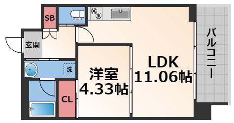 プレジオ荒本新町(1LDK/10階)の間取り写真