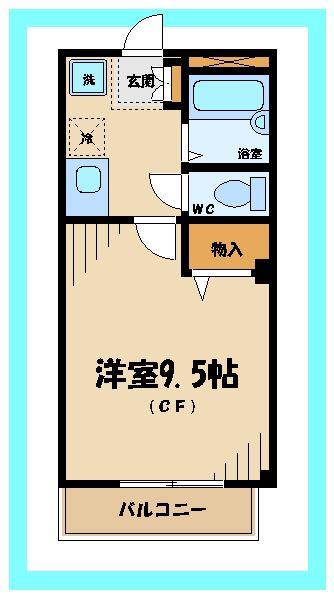 アーバンクレール(1K/1階)の間取り写真