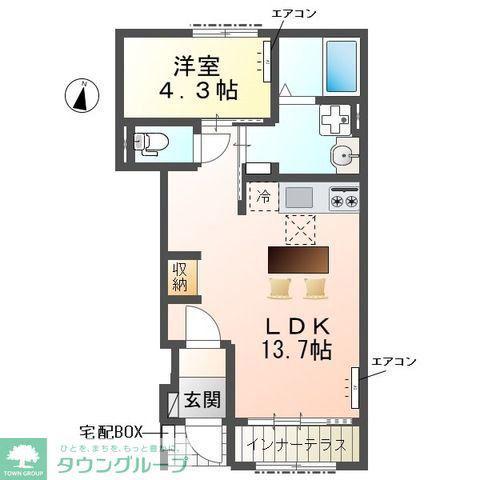 パークヒルズ(1LDK/1階)の間取り写真