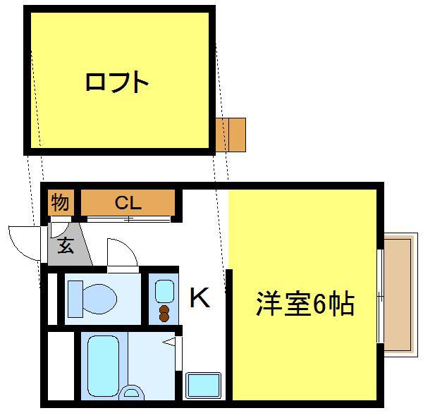 レオパレスきらら(1K/2階)の間取り写真