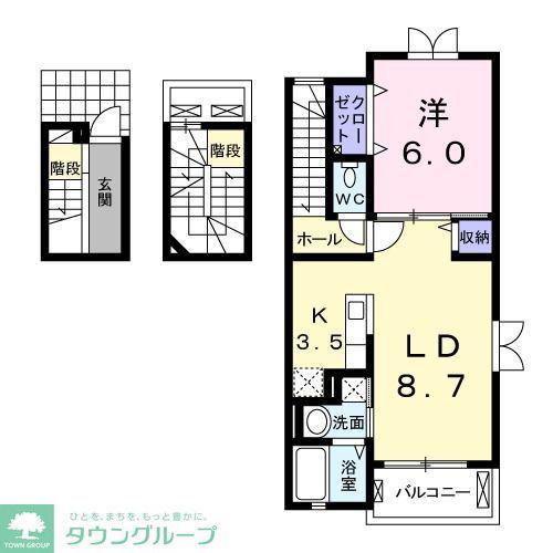 ディア・フィオーレII(1LDK/3階)の間取り写真