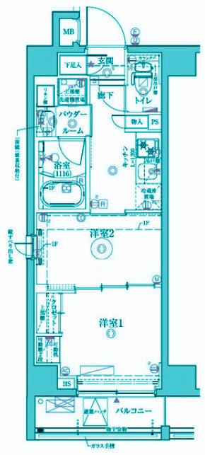 クレイシアアイズ祐天寺(1DK/1階)の間取り写真
