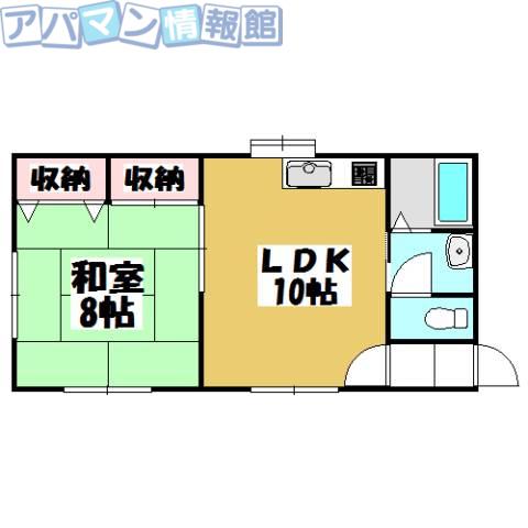 メゾンウエストタウン(1LDK/2階)の間取り写真
