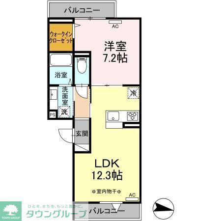 シャンポワール(1LDK/3階)の間取り写真