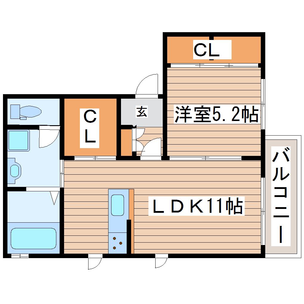 メゾン・ブランヴィーニュ(1LDK/1階)の間取り写真
