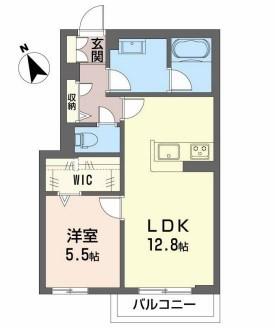 シャーメゾン岡田ハイテール(1LDK/2階)の間取り写真
