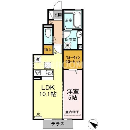 ベルフルール(1LDK/1階)の間取り写真