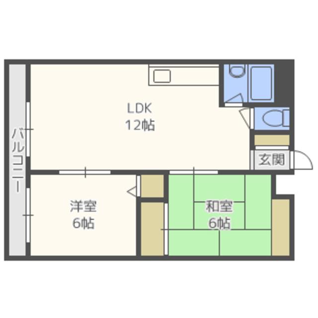 VEGA城西(2LDK/4階)の間取り写真