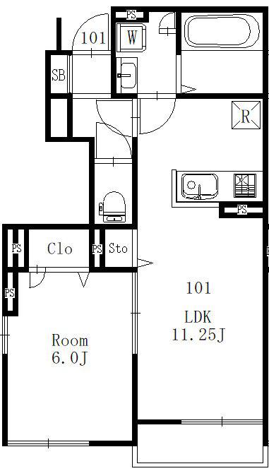 K.I.PLACE(1LDK/1階)の間取り写真