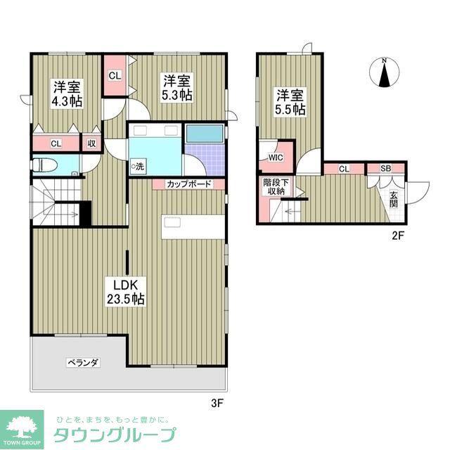 M・Iハイツ(3LDK/2階)の間取り写真