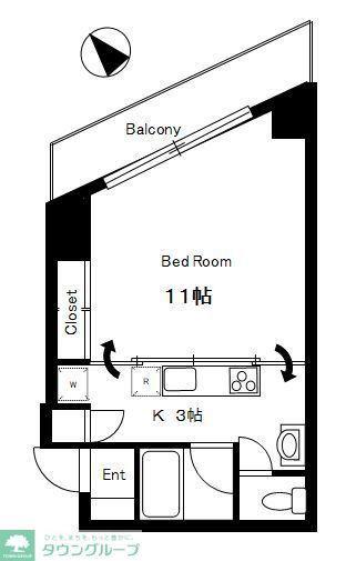 ステラガーデン(1K/4階)の間取り写真