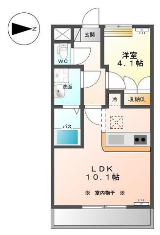 アリウス 1LDK(1LDK/1階)の間取り写真