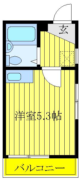シャンテ王子本町(ワンルーム/2階)の間取り写真