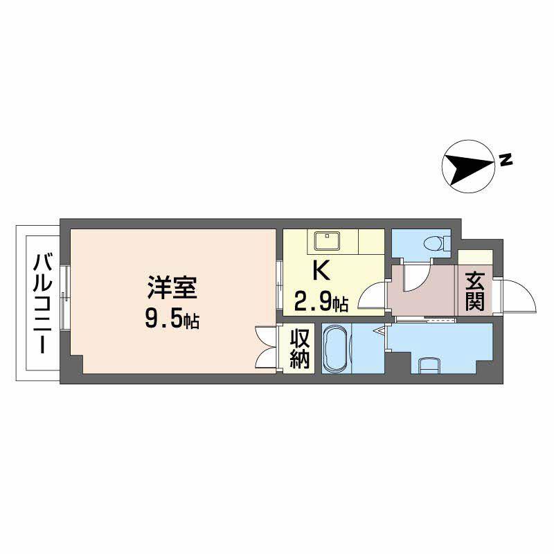 クレール光が丘(1K/4階)の間取り写真