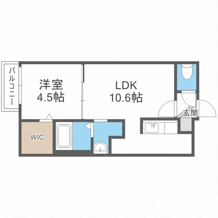 セブンスコート琴似(1LDK/2階)の間取り写真