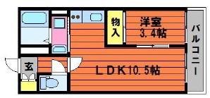 フォレストコート(1LDK/6階)の間取り写真