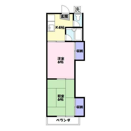 ハイツKK(2K/2階)の間取り写真