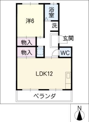 コーポ久野(1LDK/1階)の間取り写真