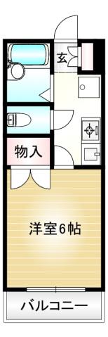 ラーチ鷺沼(1K/2階)の間取り写真