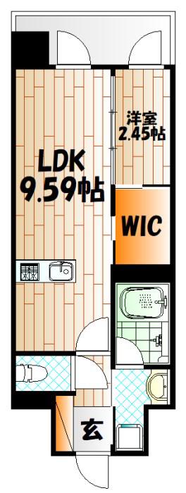 プレジデンス ざ 三萩野(1LDK/2階)の間取り写真